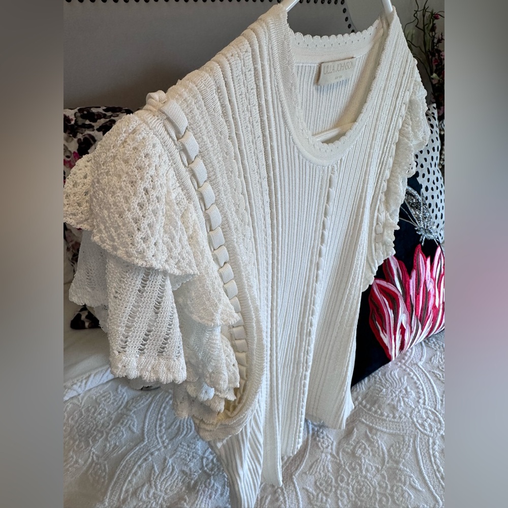 Ulla Johnson Giulia Ruffle Top Pristine Size Medium - Picture 5 of 10